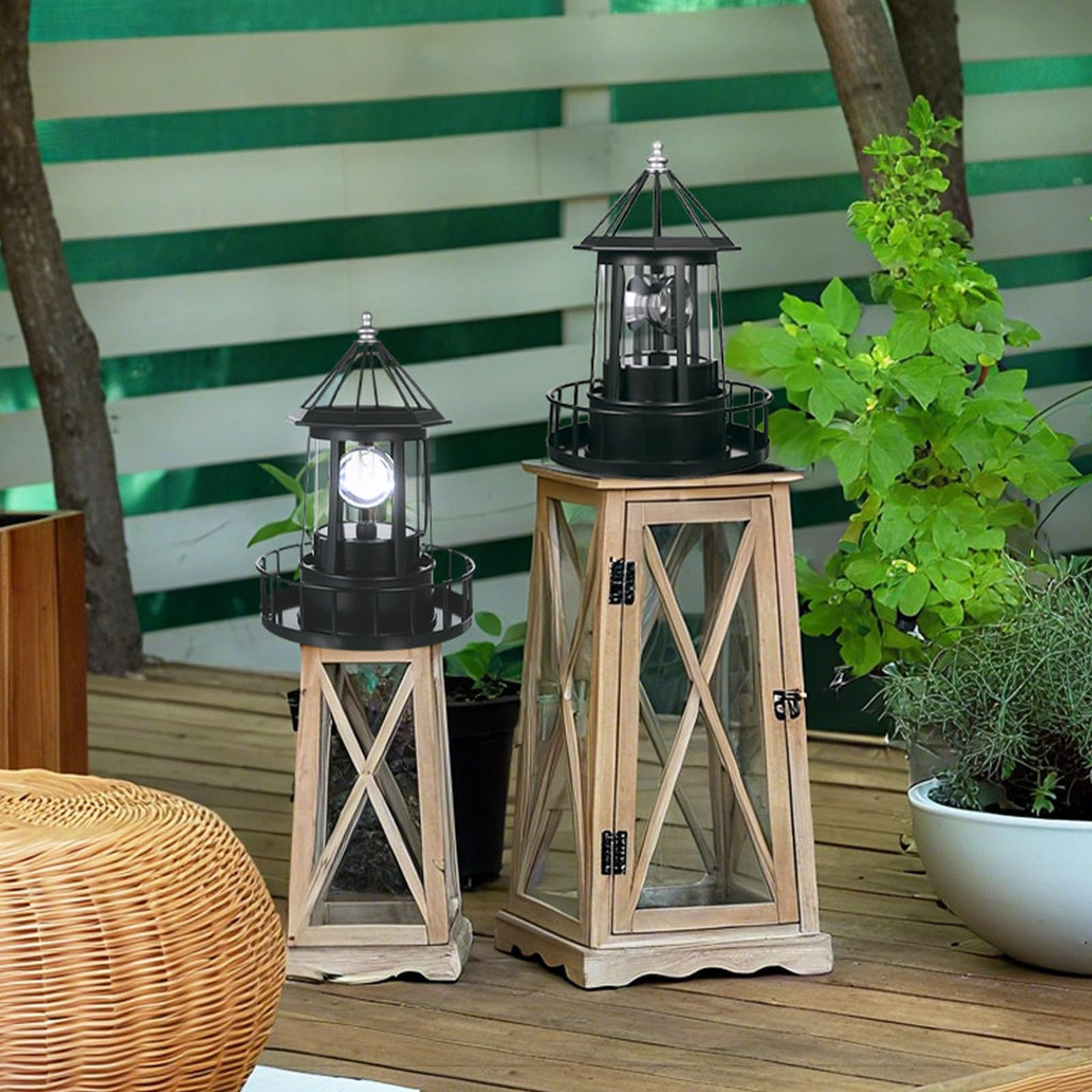 Solar Powered Rotating Lighthouse Decor Lamp G32821