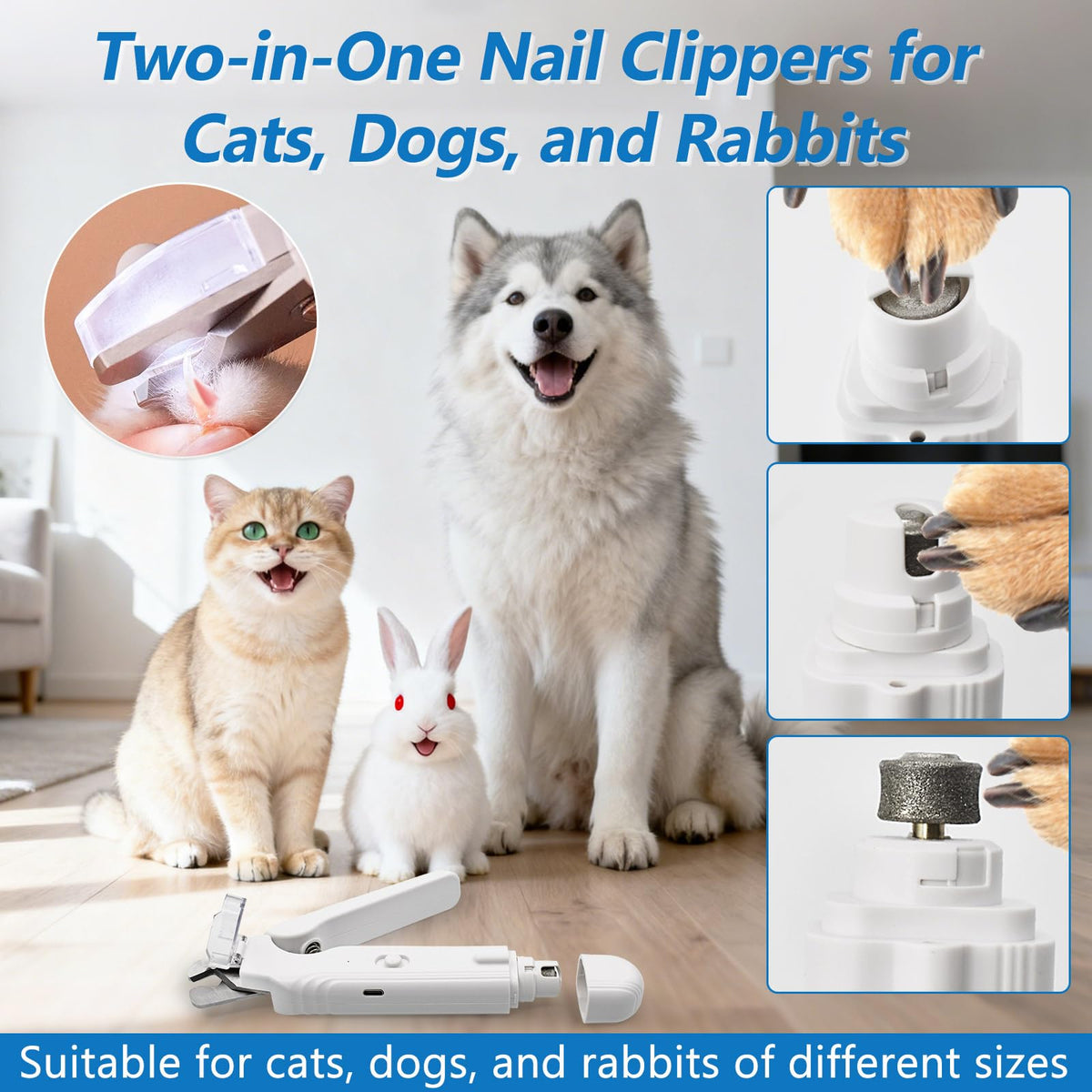 2-in-1 LED Pet Nail Clipper & Grinder with Lights D583