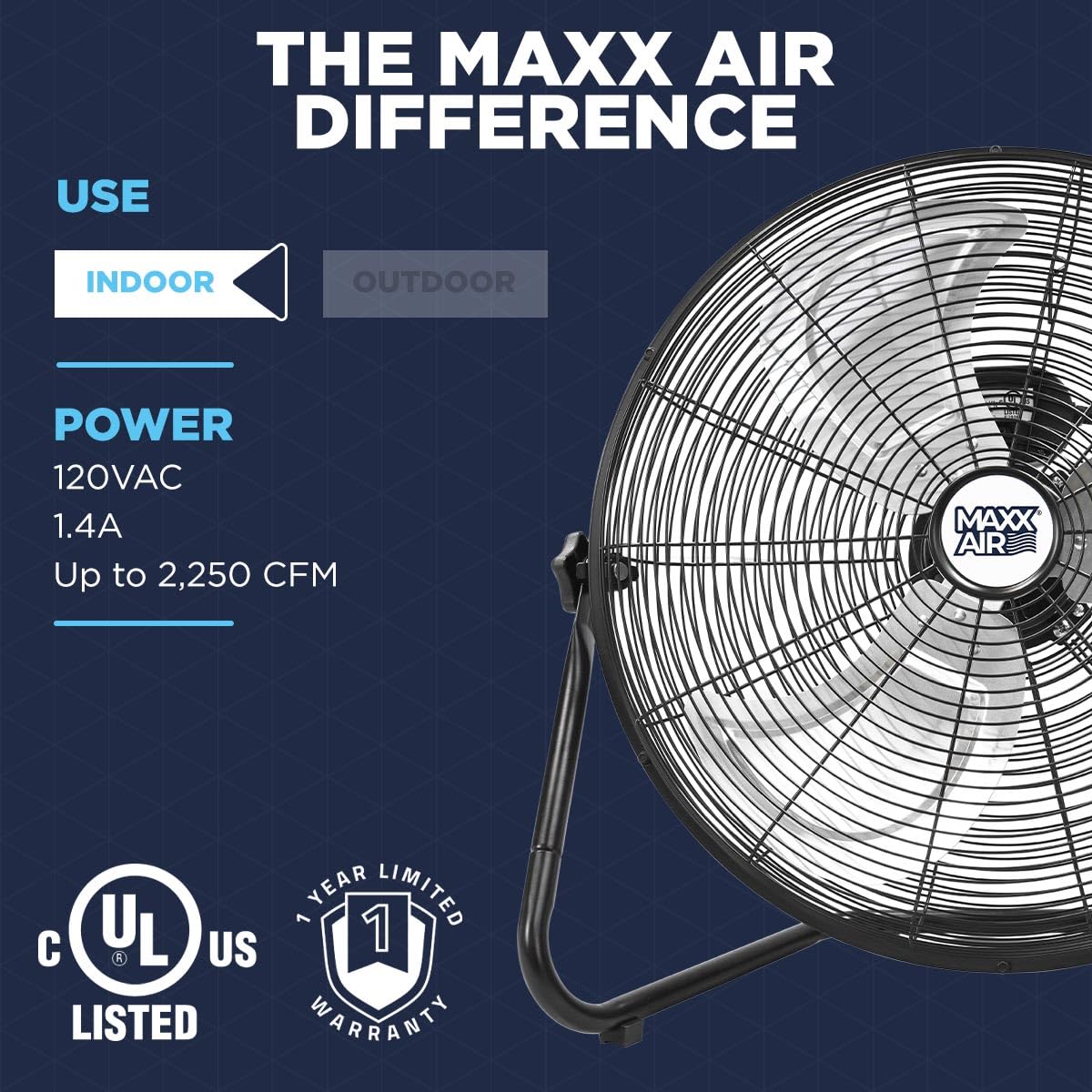 20 Inch 3-Speed High Velocity Wall Fan W9960
