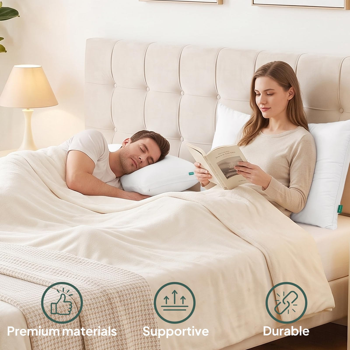 King Size Set of 2 Adjustable Memory Foam Bed Pillows M79809