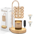 Candle Warmer Lamp with Timer, 2 Bulbs, Gold V2219