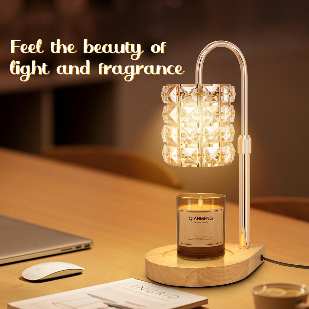 Candle Warmer Lamp with Timer, 2 Bulbs, Gold V2219