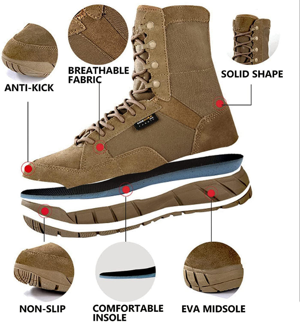 8 inch Lightweight Tactical Boots B588