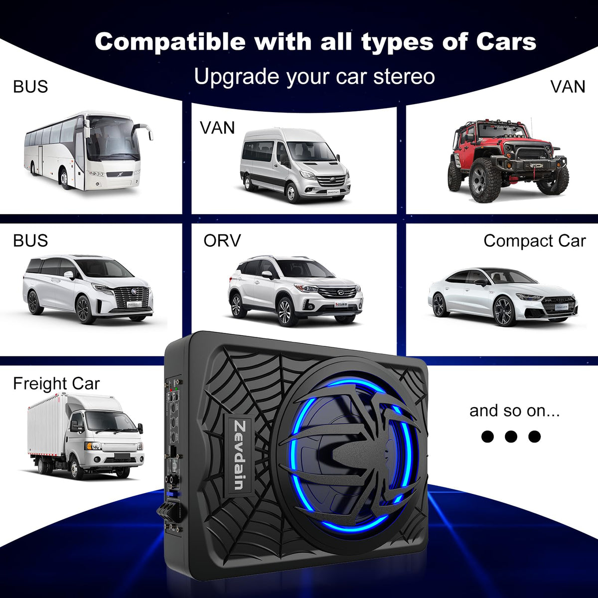 1200w Underseat Subwoofer with Amp Q947