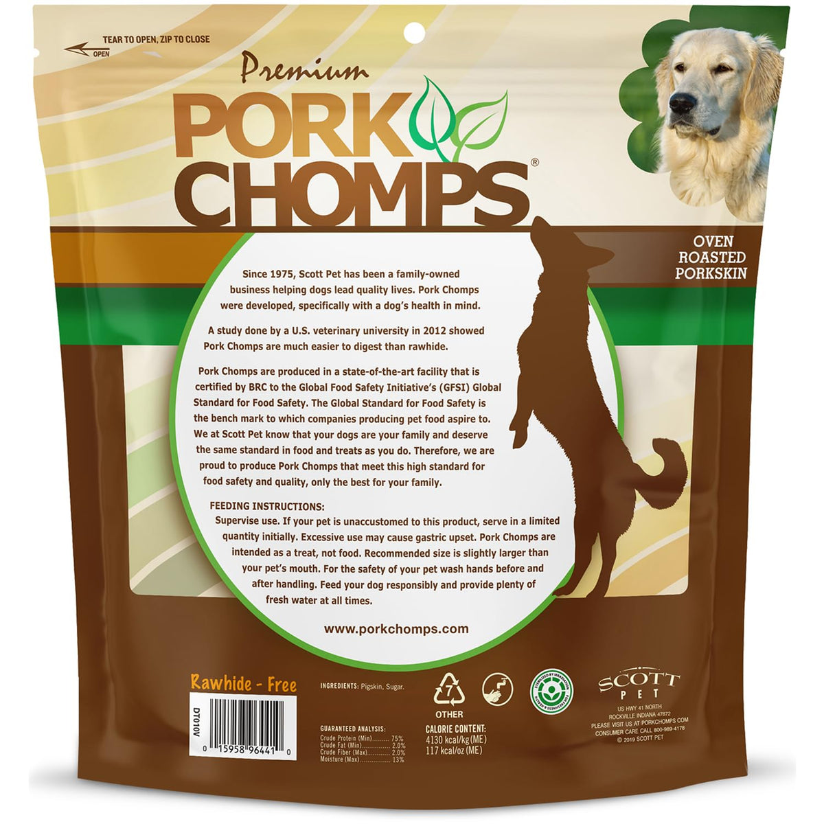 Roasted Pork Skin Dog Chews 6in Twists 15 Count T9532