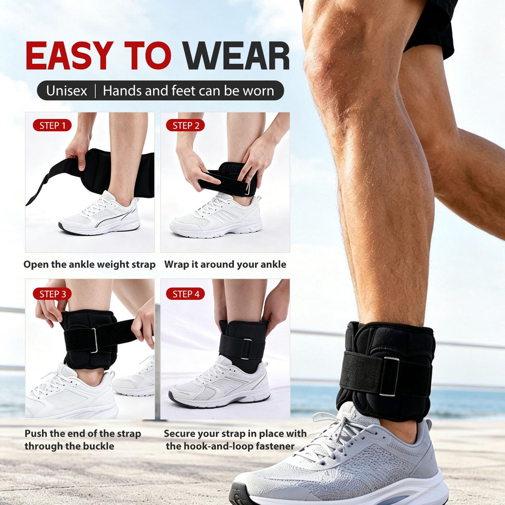 Adjustable 10 lbs Ankle Weights Set Y776301