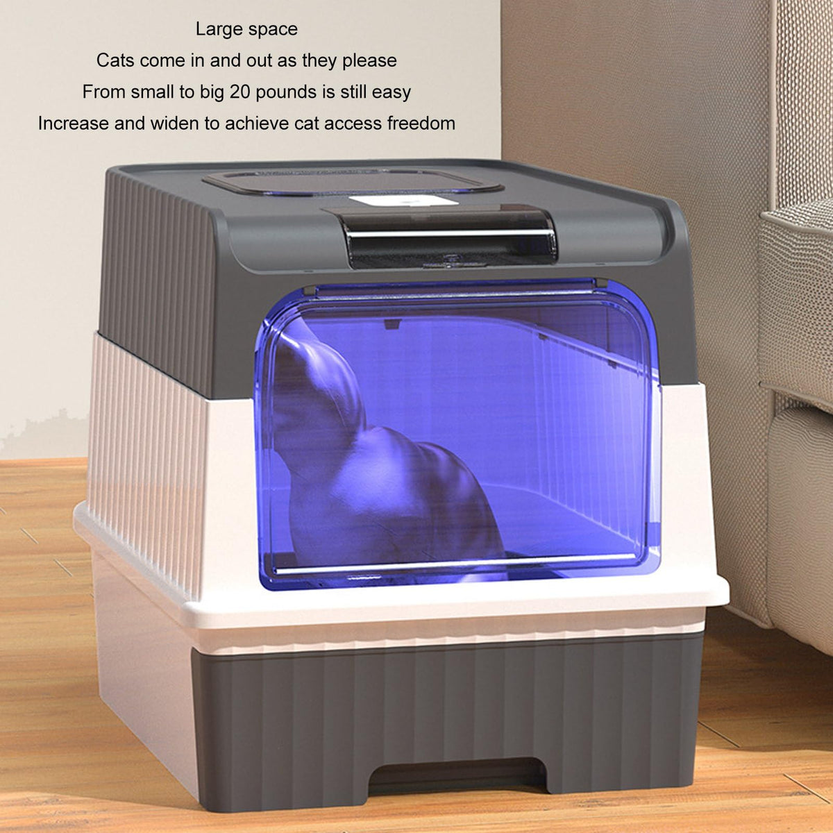 Enclosed Cat Litter Box with Lid and Scoop Q71312