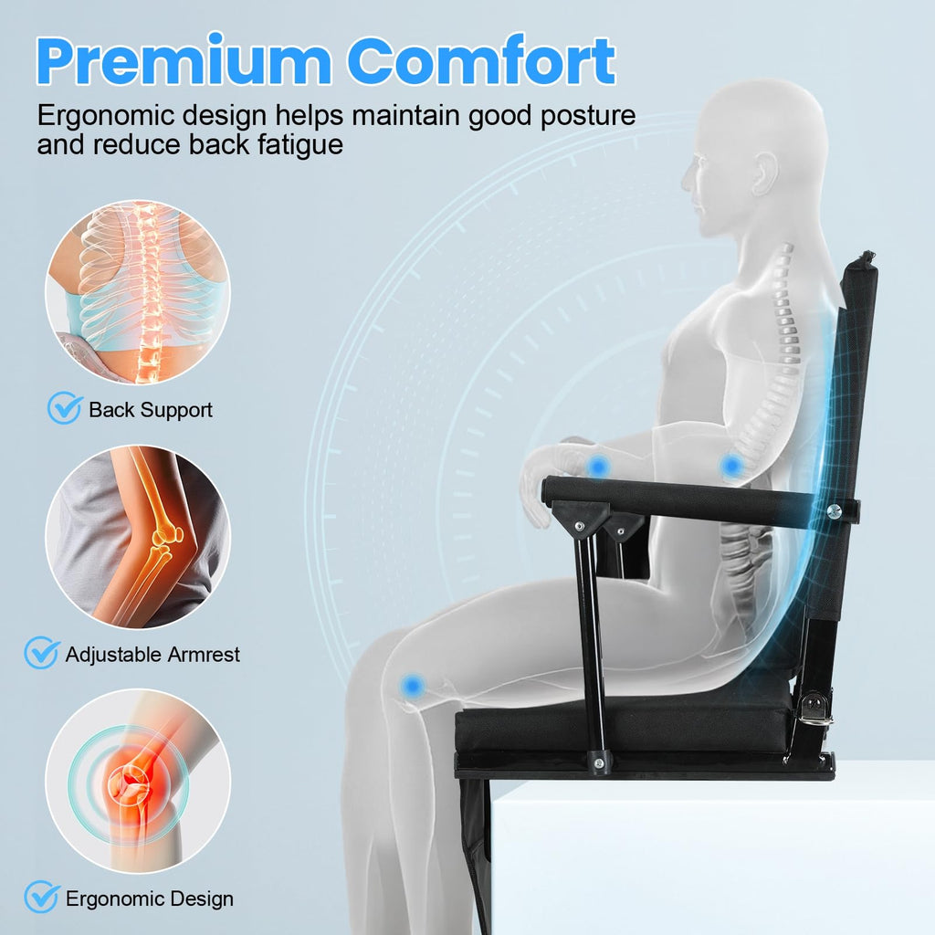 2 Pcs Folding Stadium Seat with Back Support and Cushion V3866