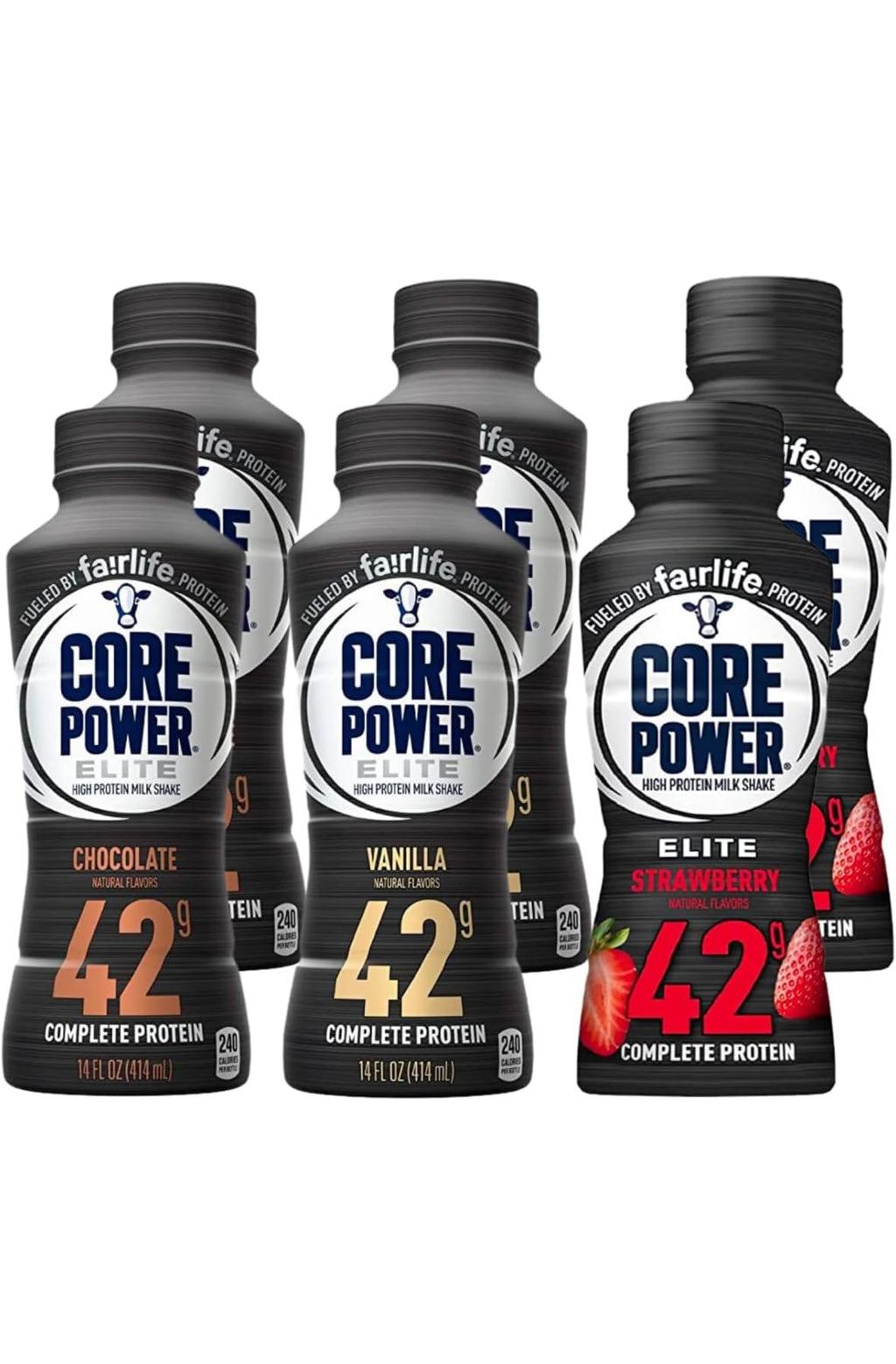 High Protein Milk Shake 42g Pack of 12 3 Flavor Chocolate Vanilla Strawberry Z7834