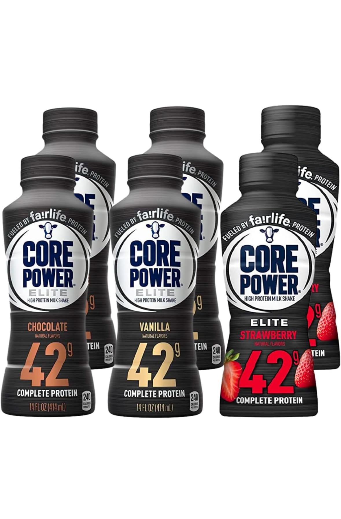 High Protein Milk Shake 42g Pack of 12 3 Flavor Chocolate Vanilla Strawberry Z7834