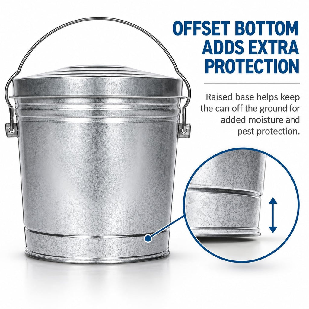 6-Gallon Galvanized Steel Storage Can with Locking Lid F9516