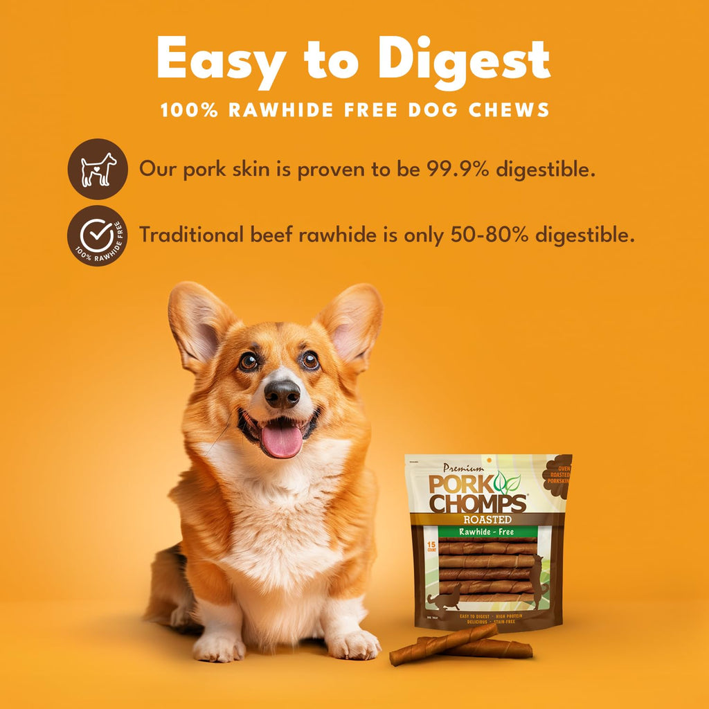Roasted Pork Skin Dog Chews 6in Twists 15 Count T9532