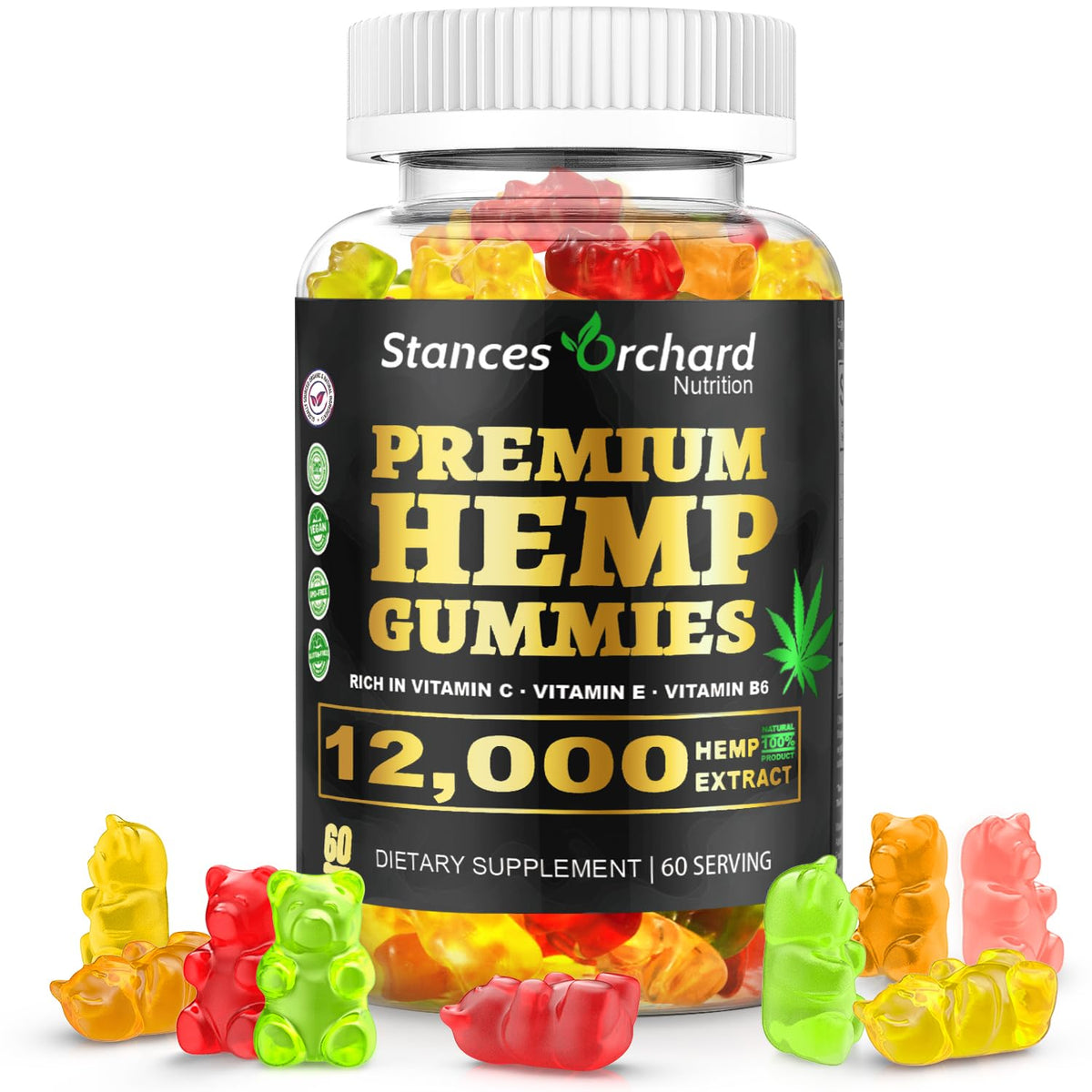 Sugar Free Vegan Hemp Gummies 60 Count M78055