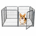 24 inch 8 Panel Portable Grey Metal Pet Playpen U347875
