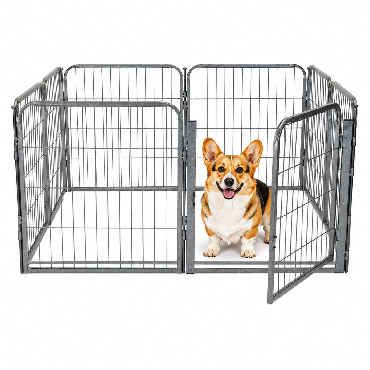 24 inch 8 Panel Portable Grey Metal Pet Playpen U347875
