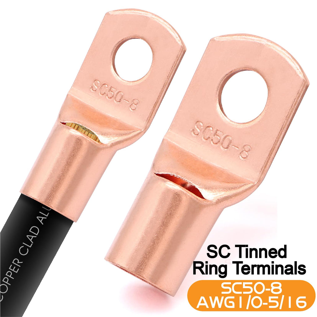 1/0 Gauge Battery Cable with Lugs D745
