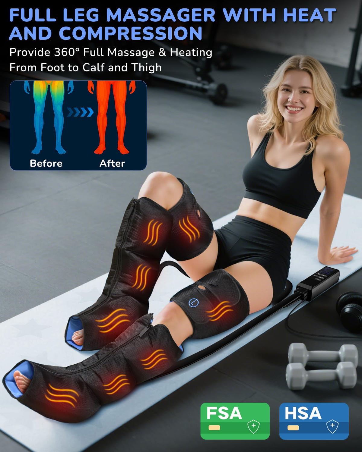 Leg Compression Massager with Heat H13061