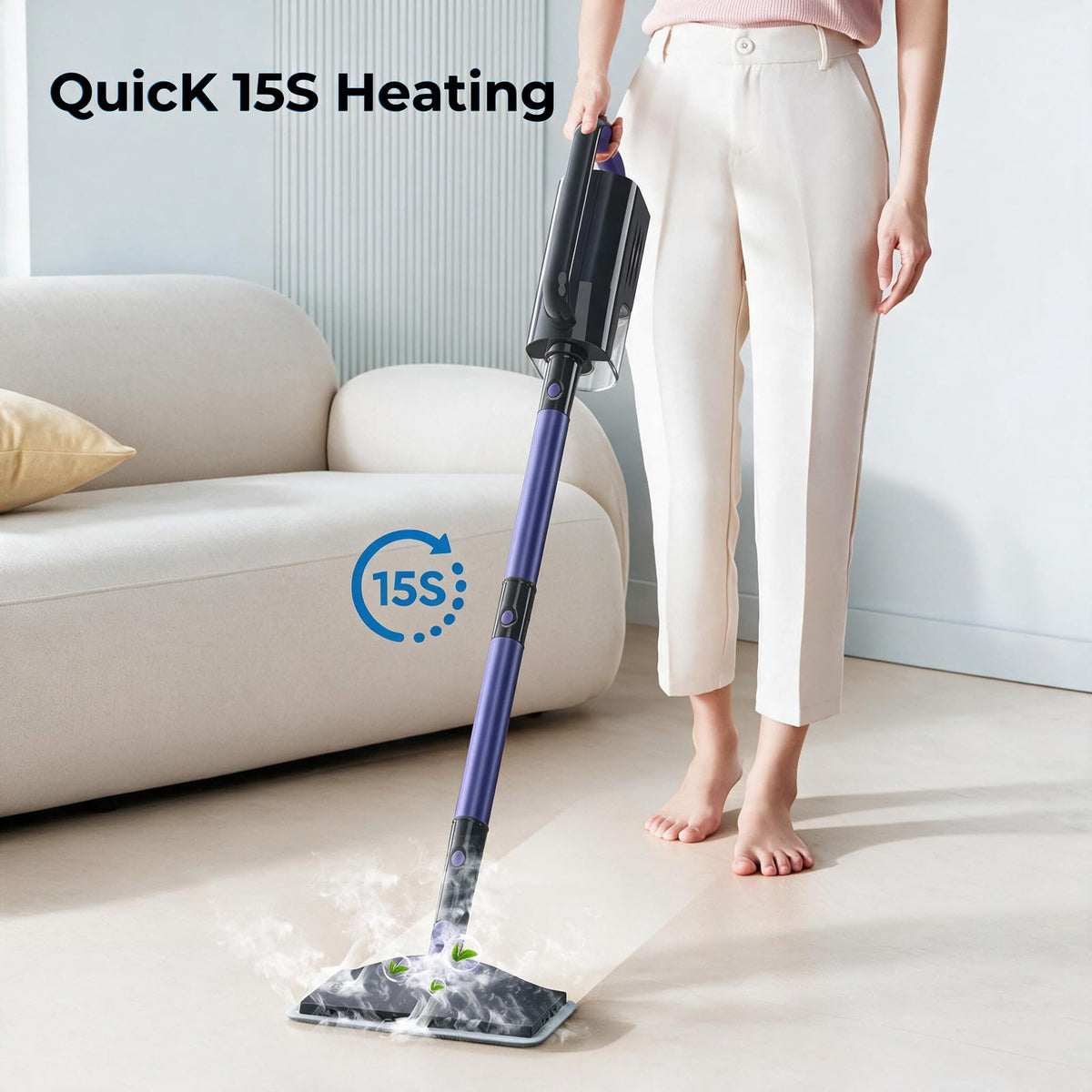 6-in-1 Lightweight Steam Mop with 23FT Cable A65227
