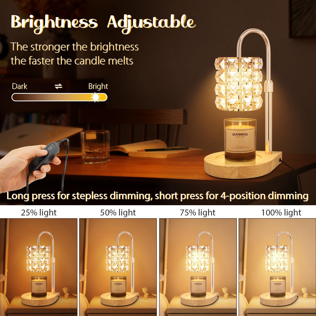 Candle Warmer Lamp with Timer, 2 Bulbs, Gold V2219