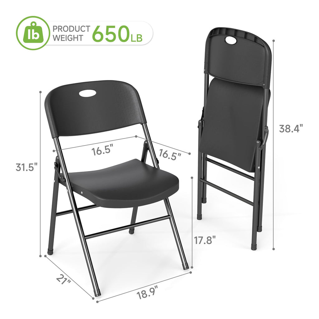 Folding Chairs Set of 10 Black U45402