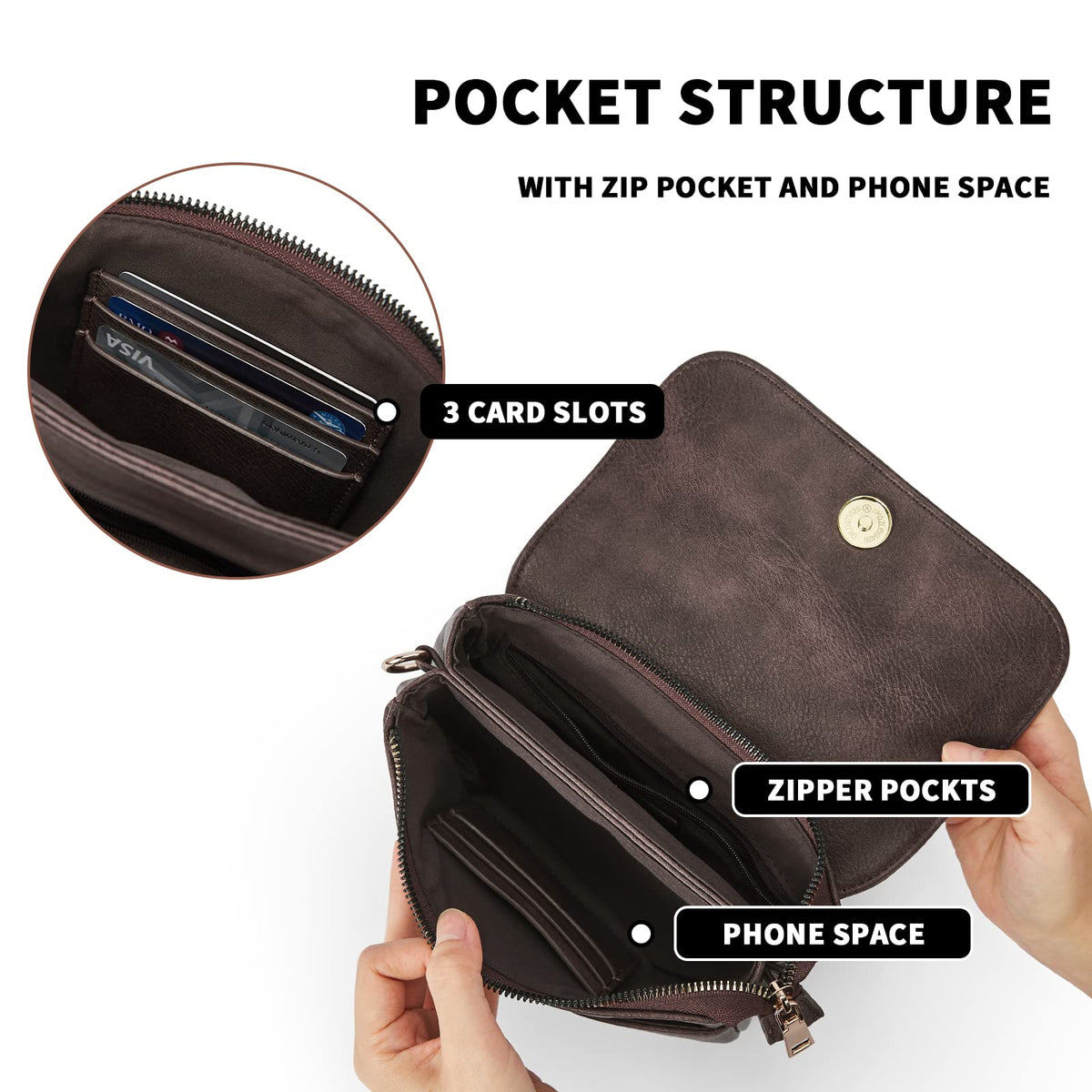 Small Vegan Leather Crossbody Bag with Adjustable Strap T471490