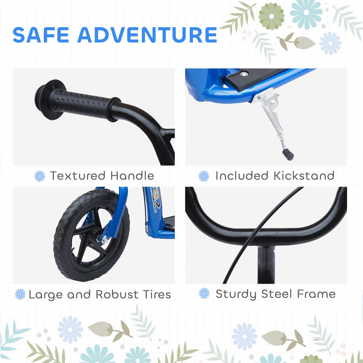 Kick Scooter for Kids 5-12 Years Old 12" EVA Tyres X904308