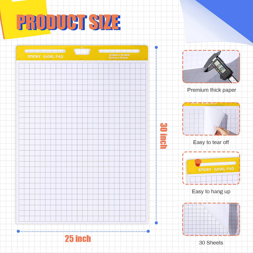 Chart Paper Grid Sticky Easel Pad Y72438