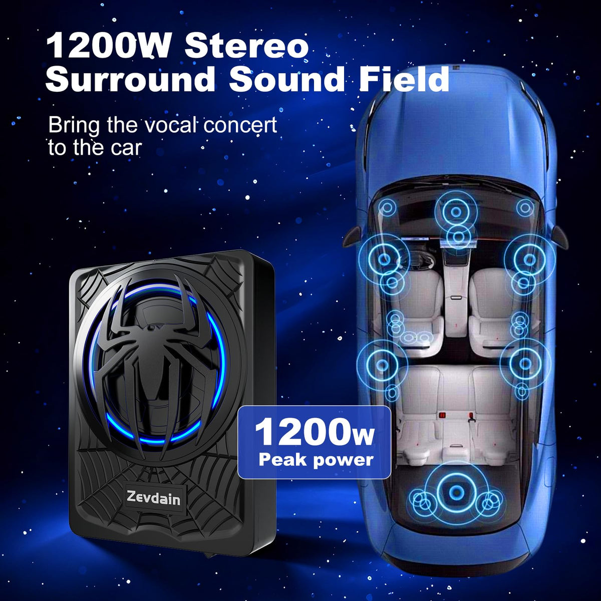 1200w Underseat Subwoofer with Amp Q947