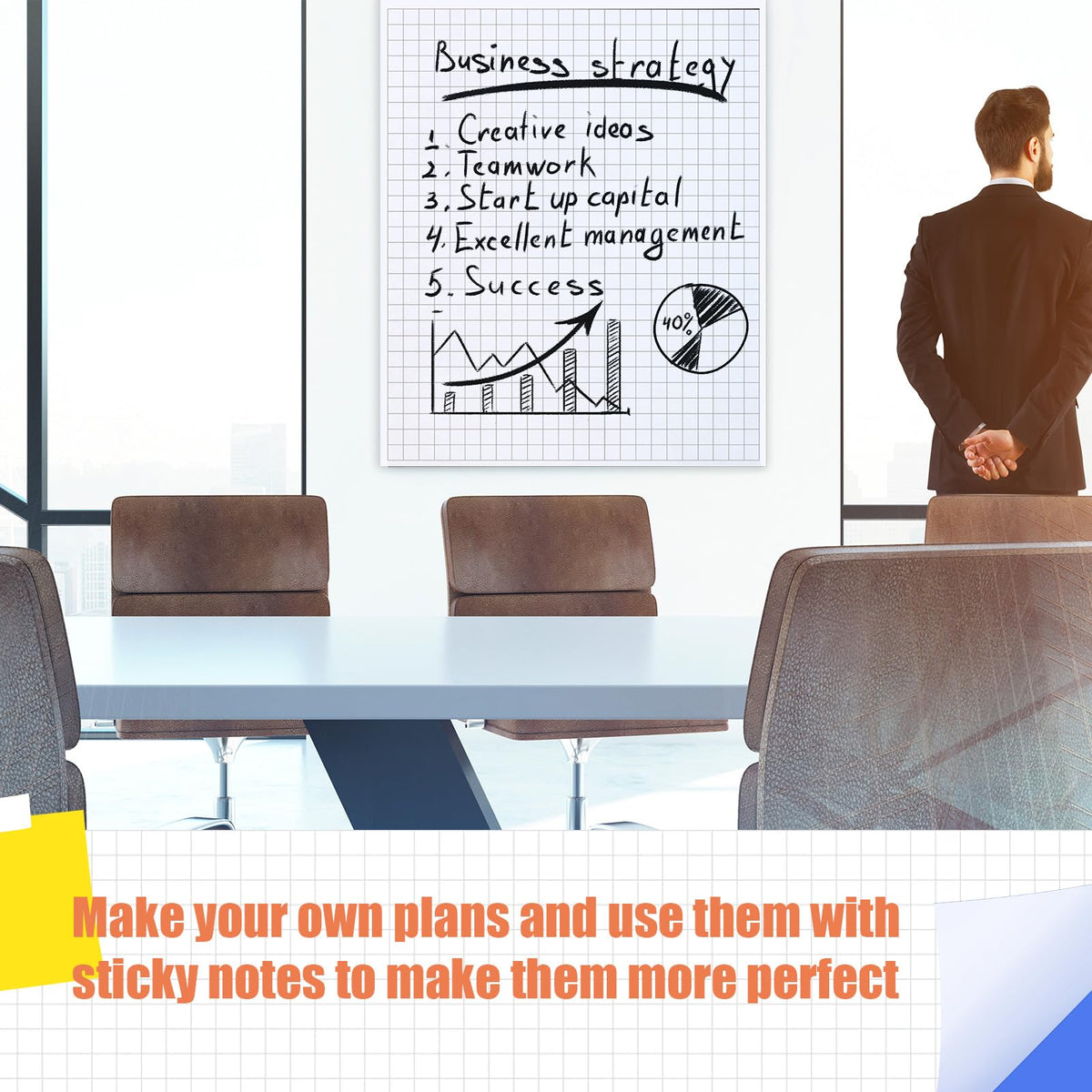 Chart Paper Grid Sticky Easel Pad Y72438
