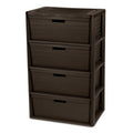 Brown 4 Drawer Plastic Storage Tower N432480
