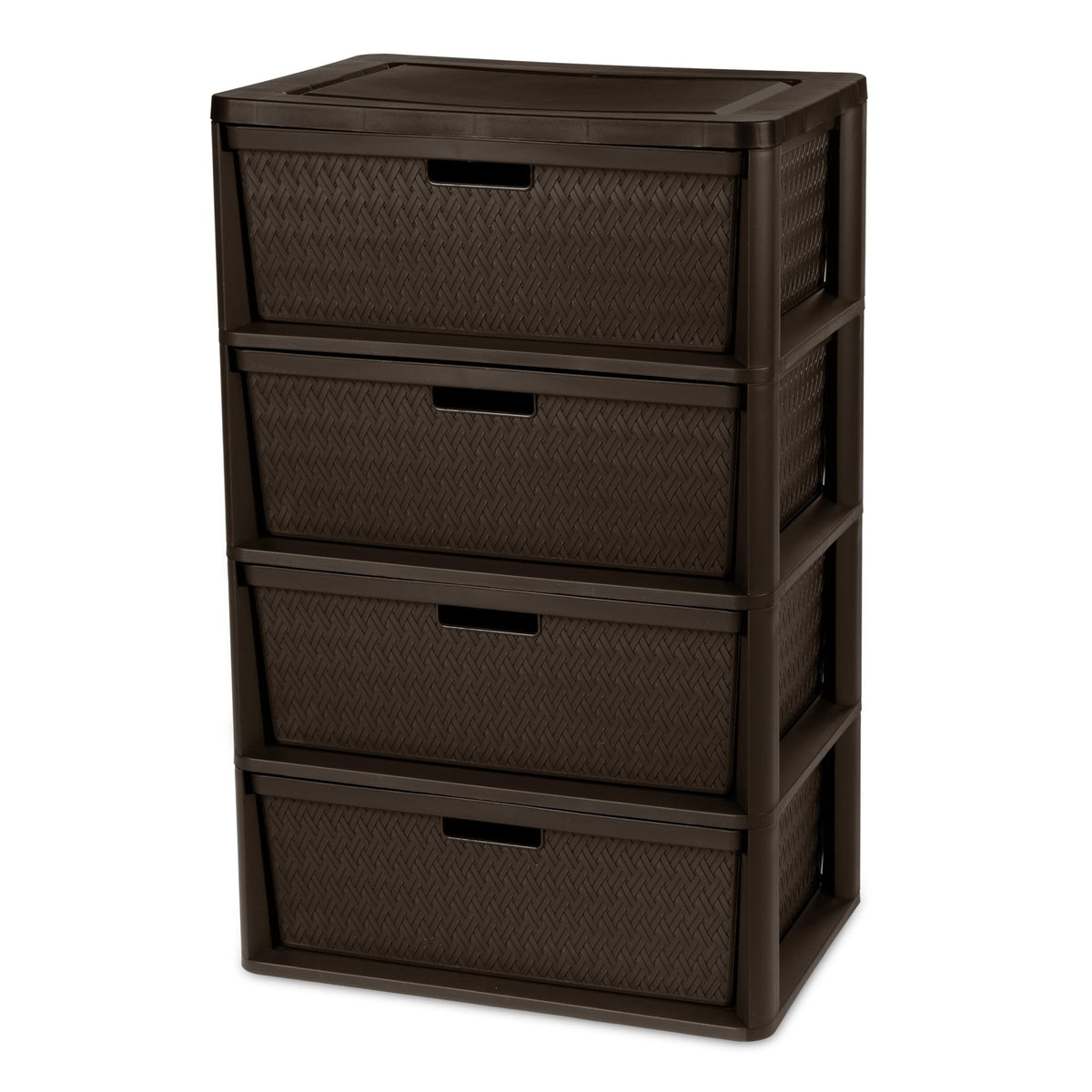 Brown 4 Drawer Plastic Storage Tower N432480