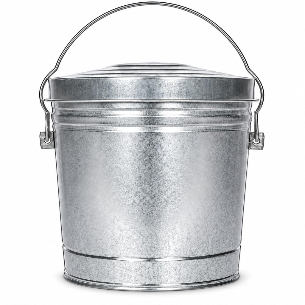 6-Gallon Galvanized Steel Storage Can with Locking Lid F9516