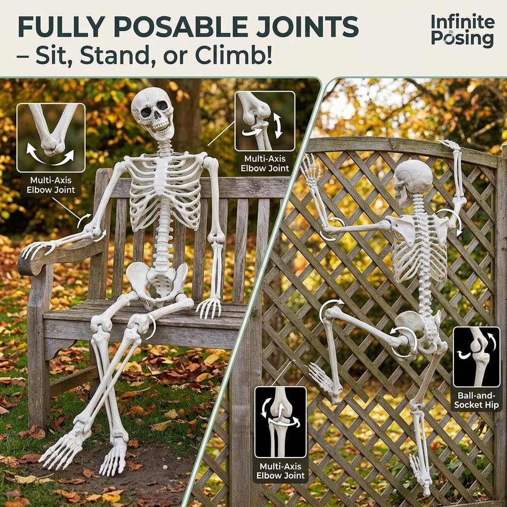 7.9FT Life Size Posable Skeleton L9653