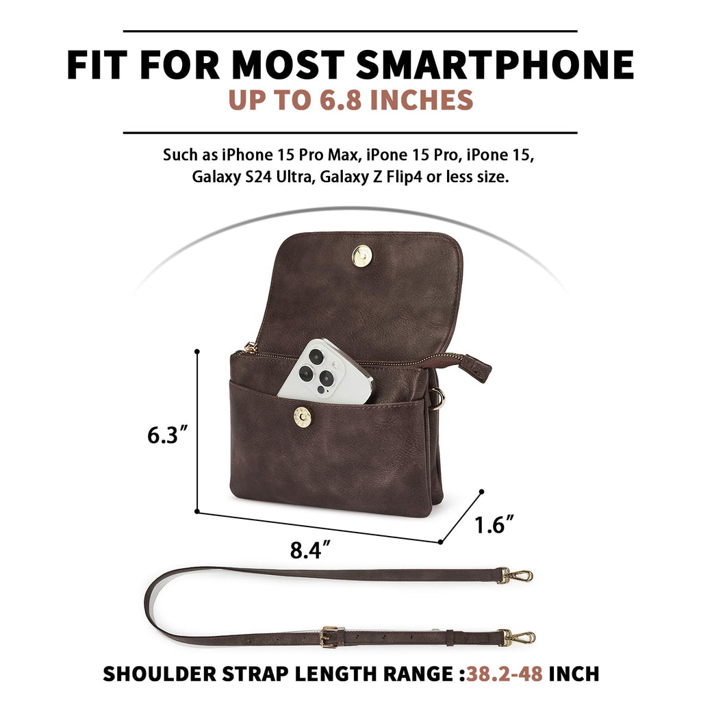 Small Vegan Leather Crossbody Bag with Adjustable Strap T471490