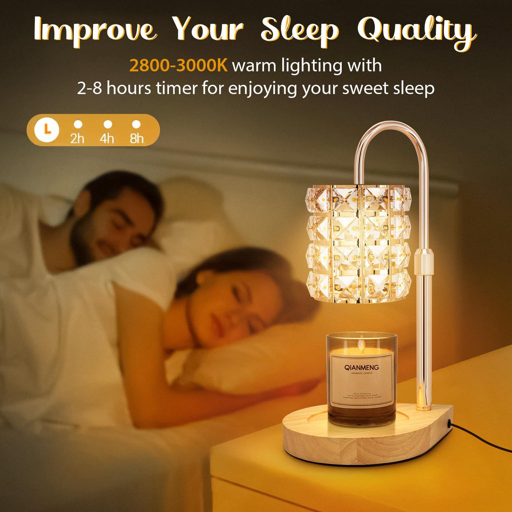 Candle Warmer Lamp with Timer, 2 Bulbs, Gold V2219