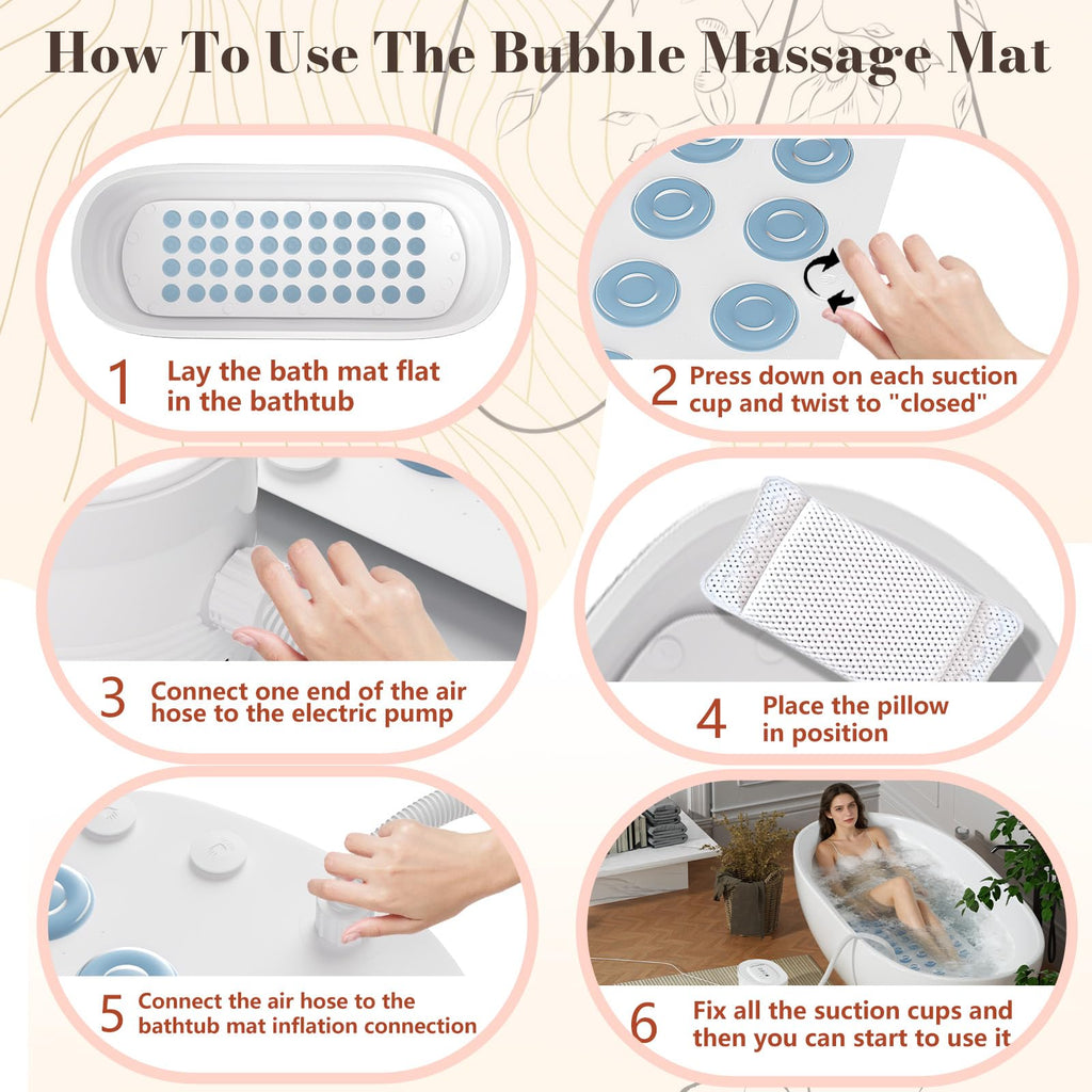 Heated Bubble Bath Mat with Remote Control Z259177