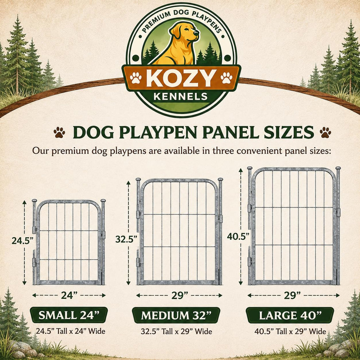 24 inch 8 Panel Portable Grey Metal Pet Playpen U347875