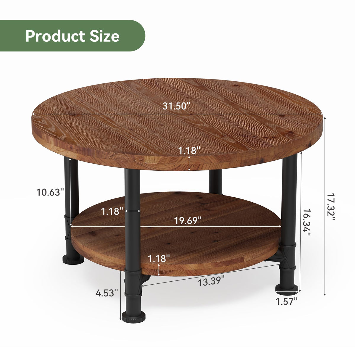 Solid Wood Round Coffee Table C726361