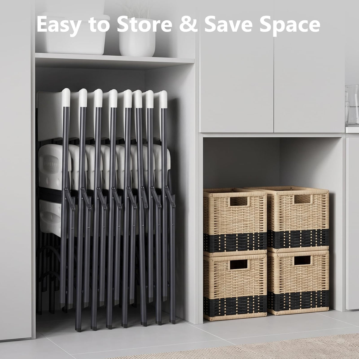 4 Pack White Folding Chair with Steel Frame G817237