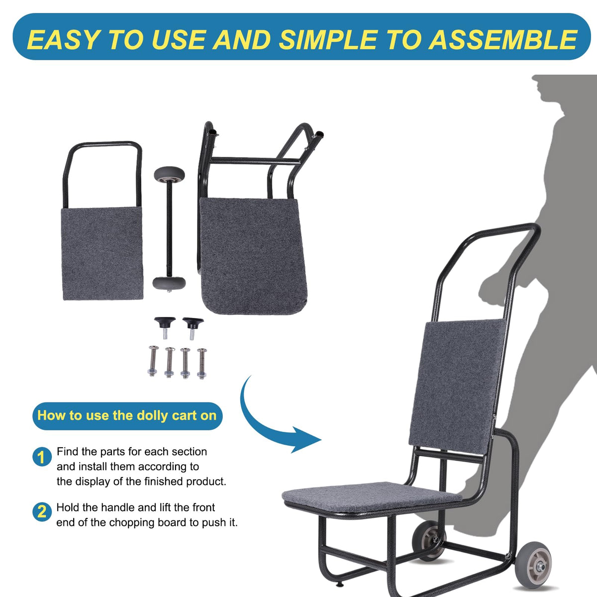 Folding Chair Table Cart with Wheels I537