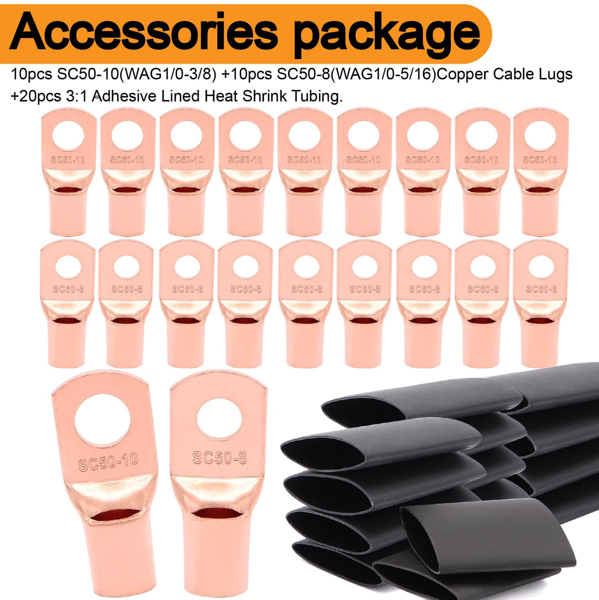 1/0 Gauge Battery Cable with Lugs D745