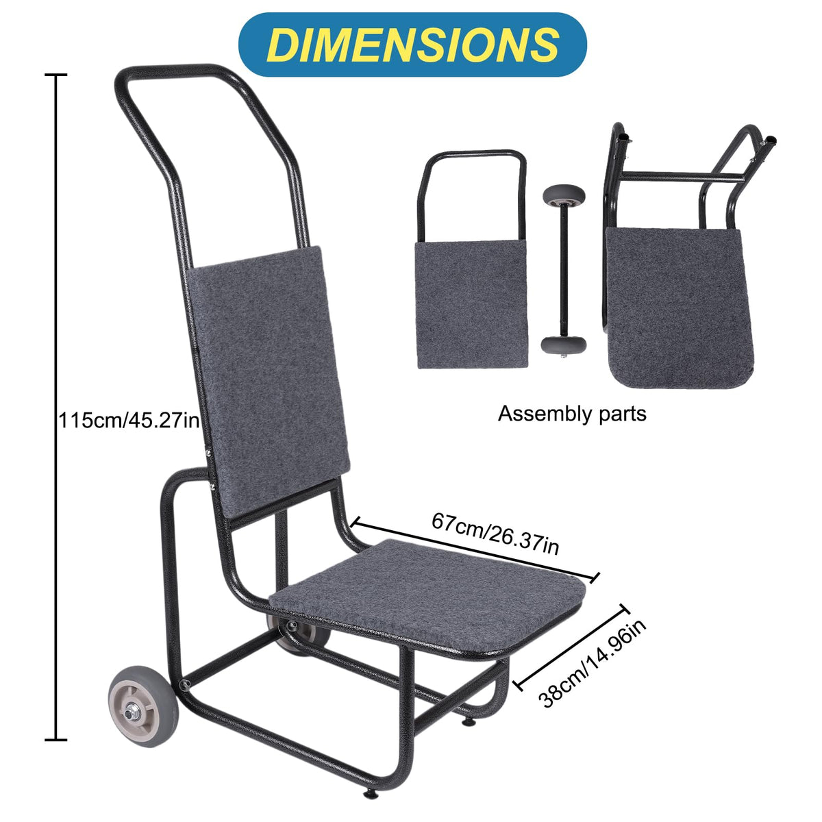 Folding Chair Table Cart with Wheels I537