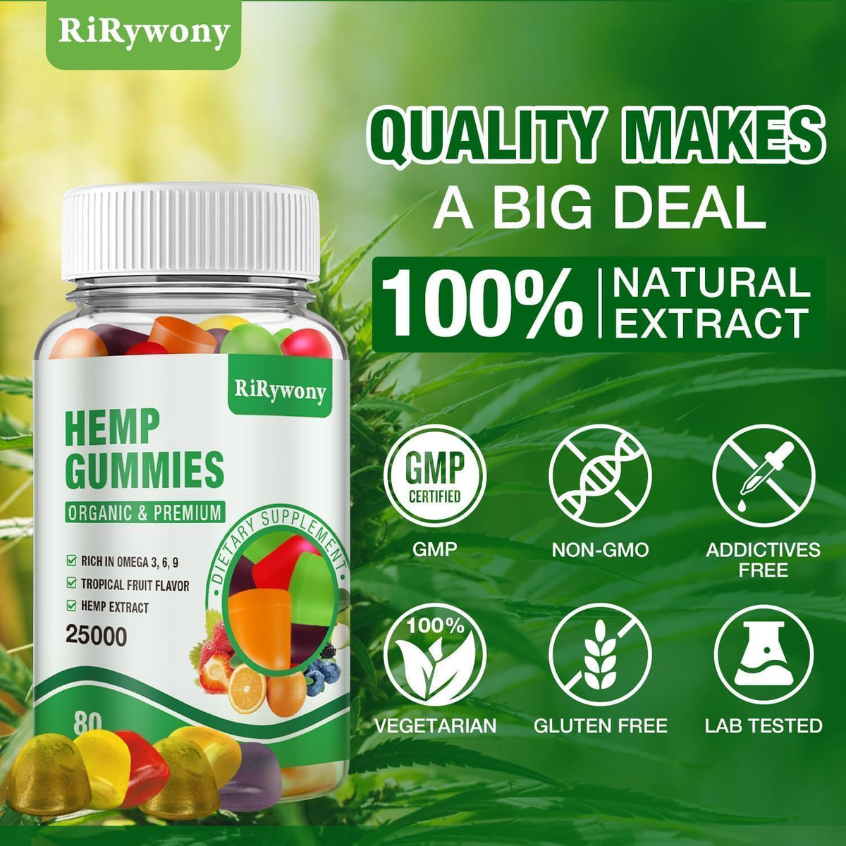 Hemp Gummies 3 Packs 240 Counts O637106