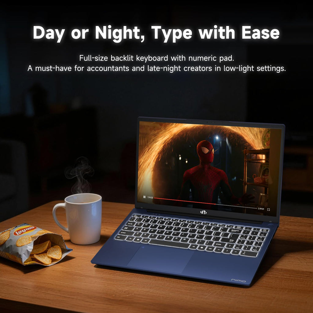 15.6" FHD Laptop, Intel 4 Cores, 8GB RAM, 256GB SSD J835