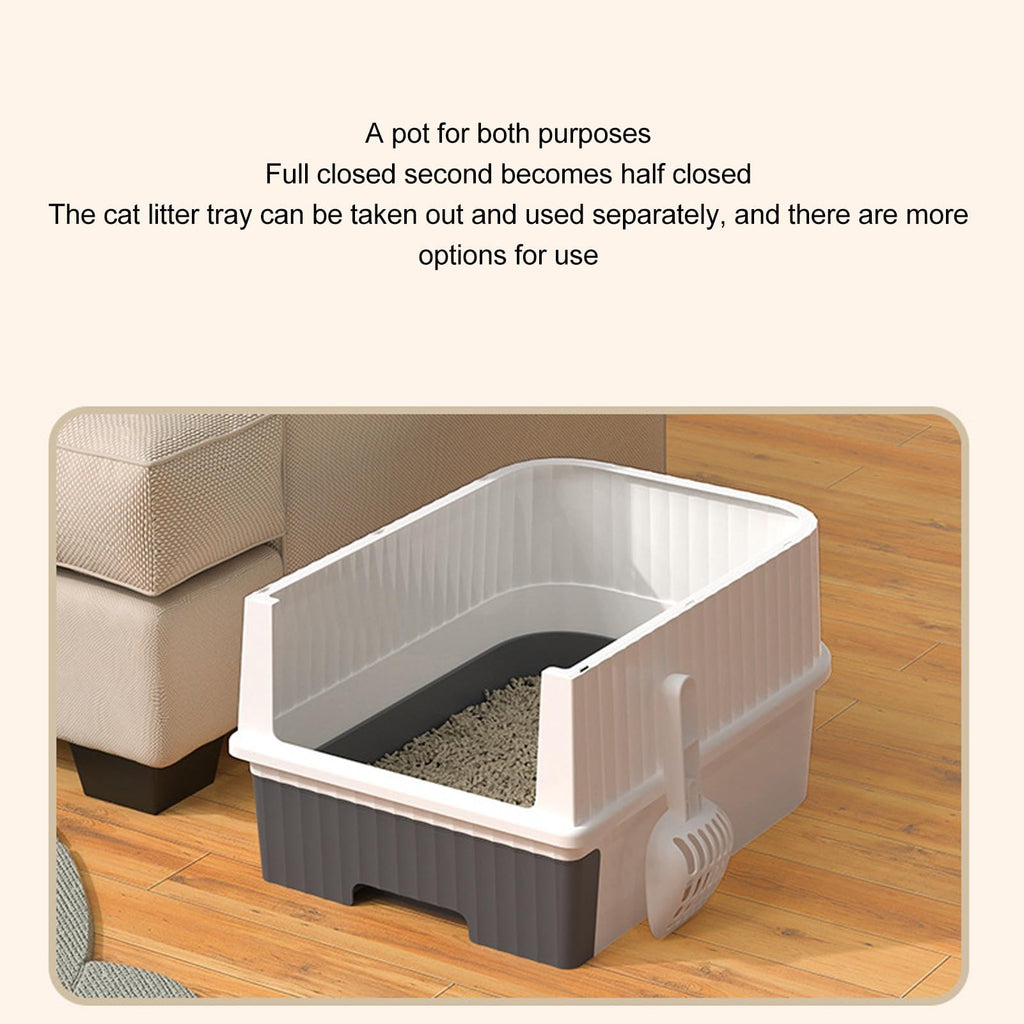 Enclosed Cat Litter Box with Lid and Scoop Q71312