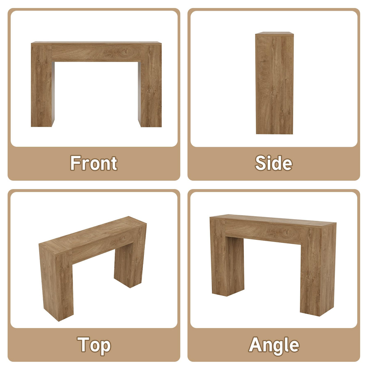 43-Inch Light Oak Brown Wood Console Table I5509
