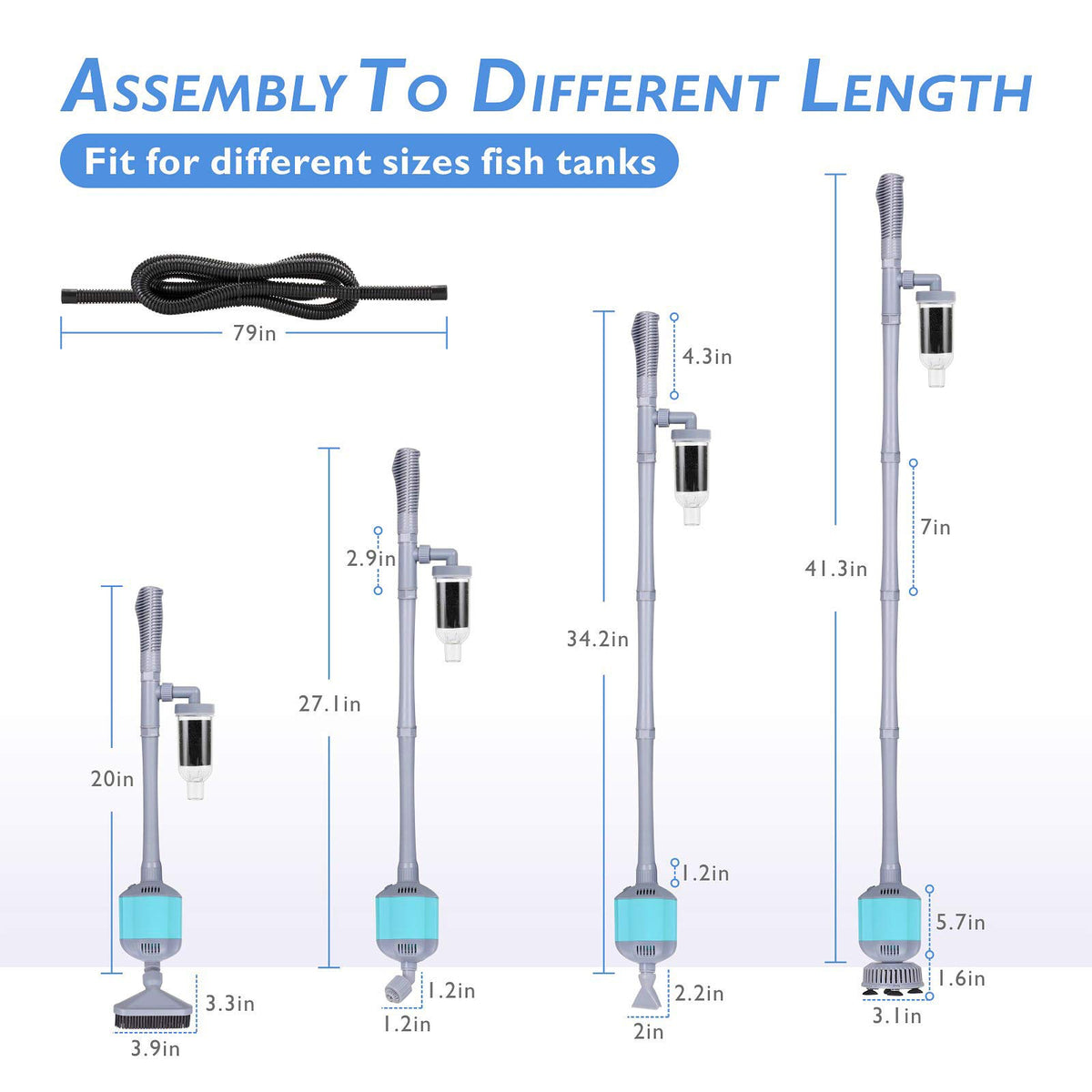 5 in 1 Aquarium Gravel Cleaner Tool Set 15W B5827
