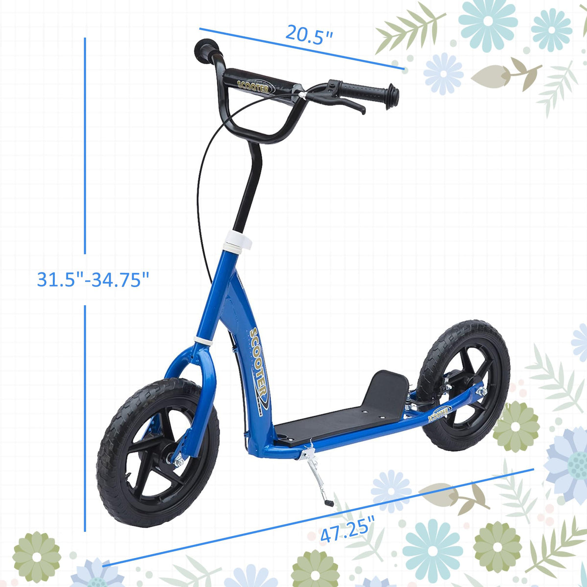 Kick Scooter for Kids 5-12 Years Old 12" EVA Tyres X904308