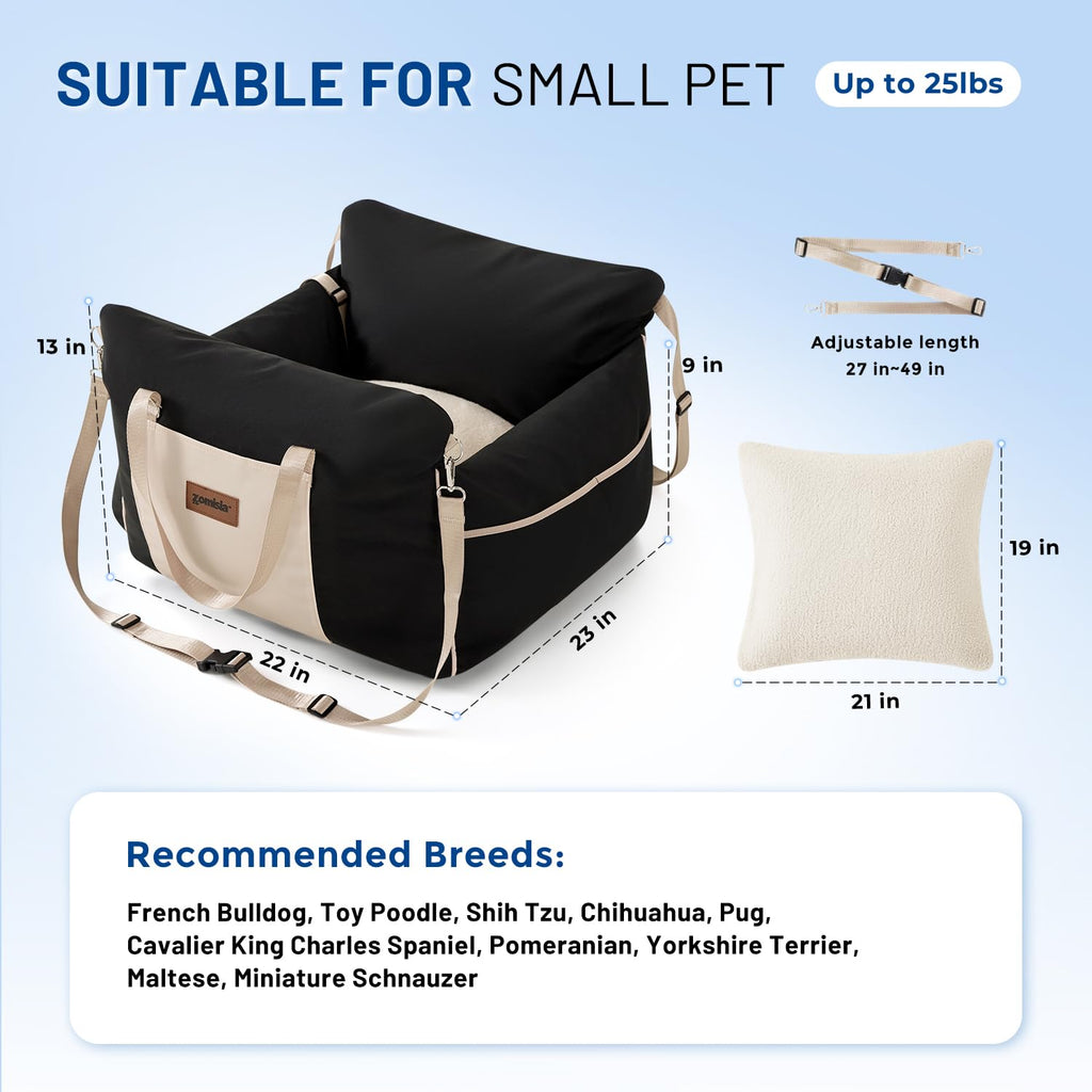 Waterproof Dog Car Seat with Safety Leash, Black G921117