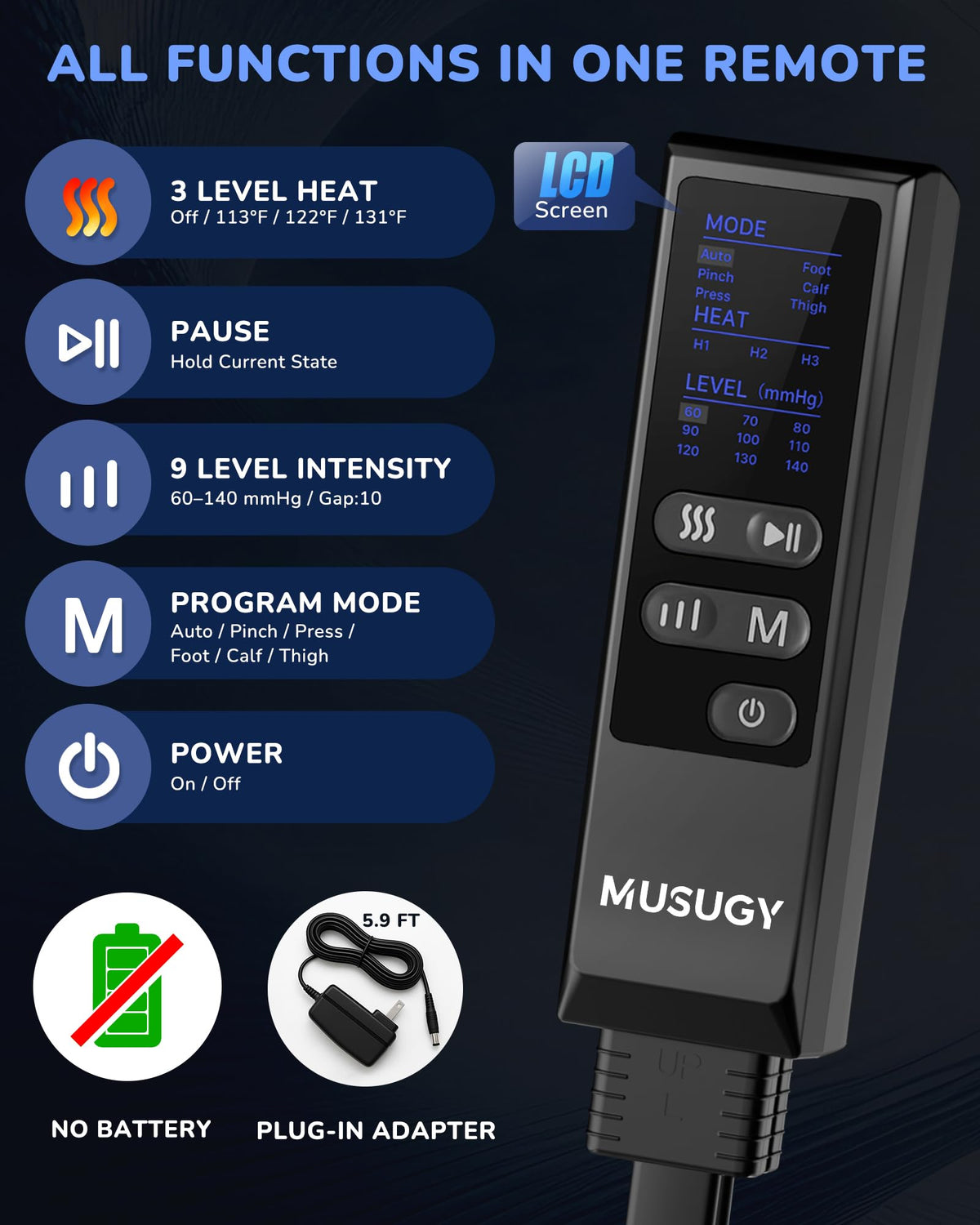 Leg Compression Massager with Heat H13061